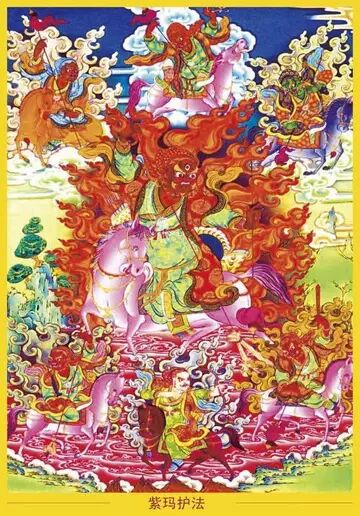 紫玛护法 唐卡